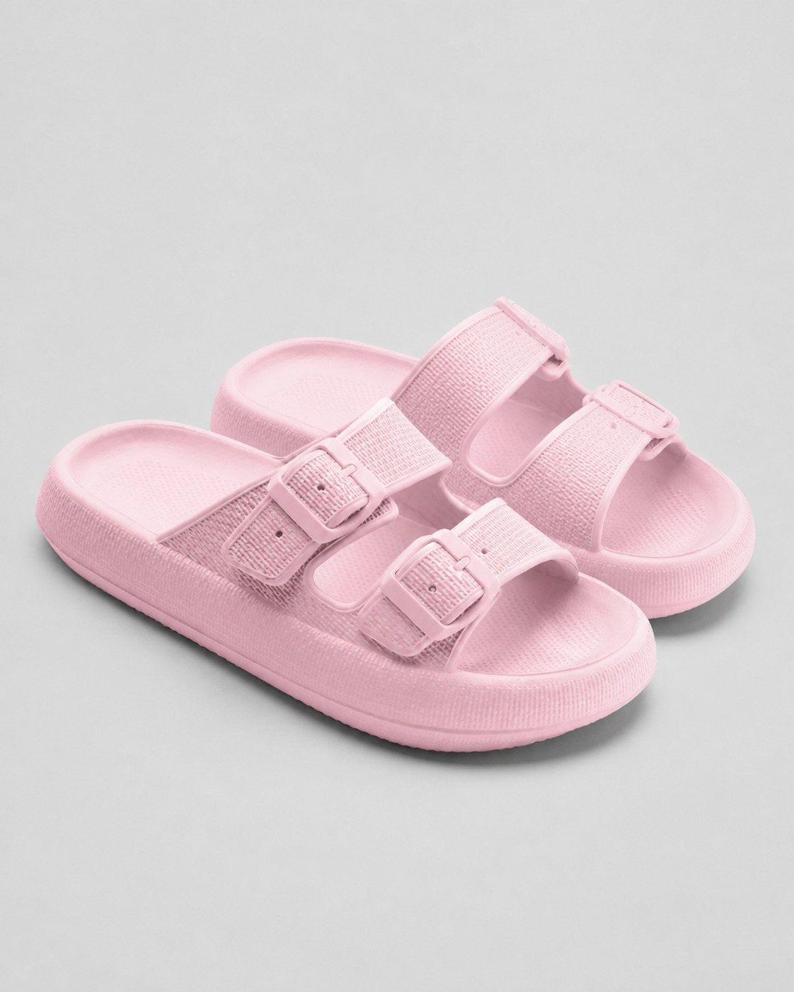 Calista Double-Strap Footbed Sandals | Women's Slip-On Sandals — Pink — hero