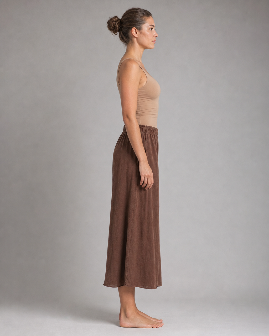 Nicole Wide-Leg Pants | Women's Elegant Relaxed Trousers — Brown — side