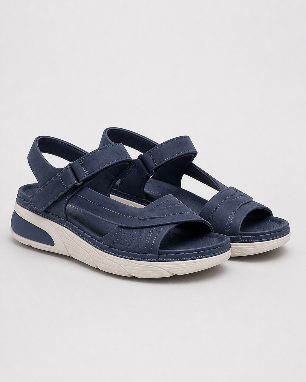 Helga Twin-Strap Comfort Sandals | Women's Cushioned Summer Sandals — Blue — hero