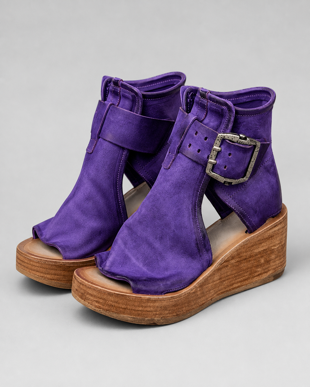 Rosamund Ankle-Strap Wedge Sandals | Women's High Platform Sandals — Purple — hero