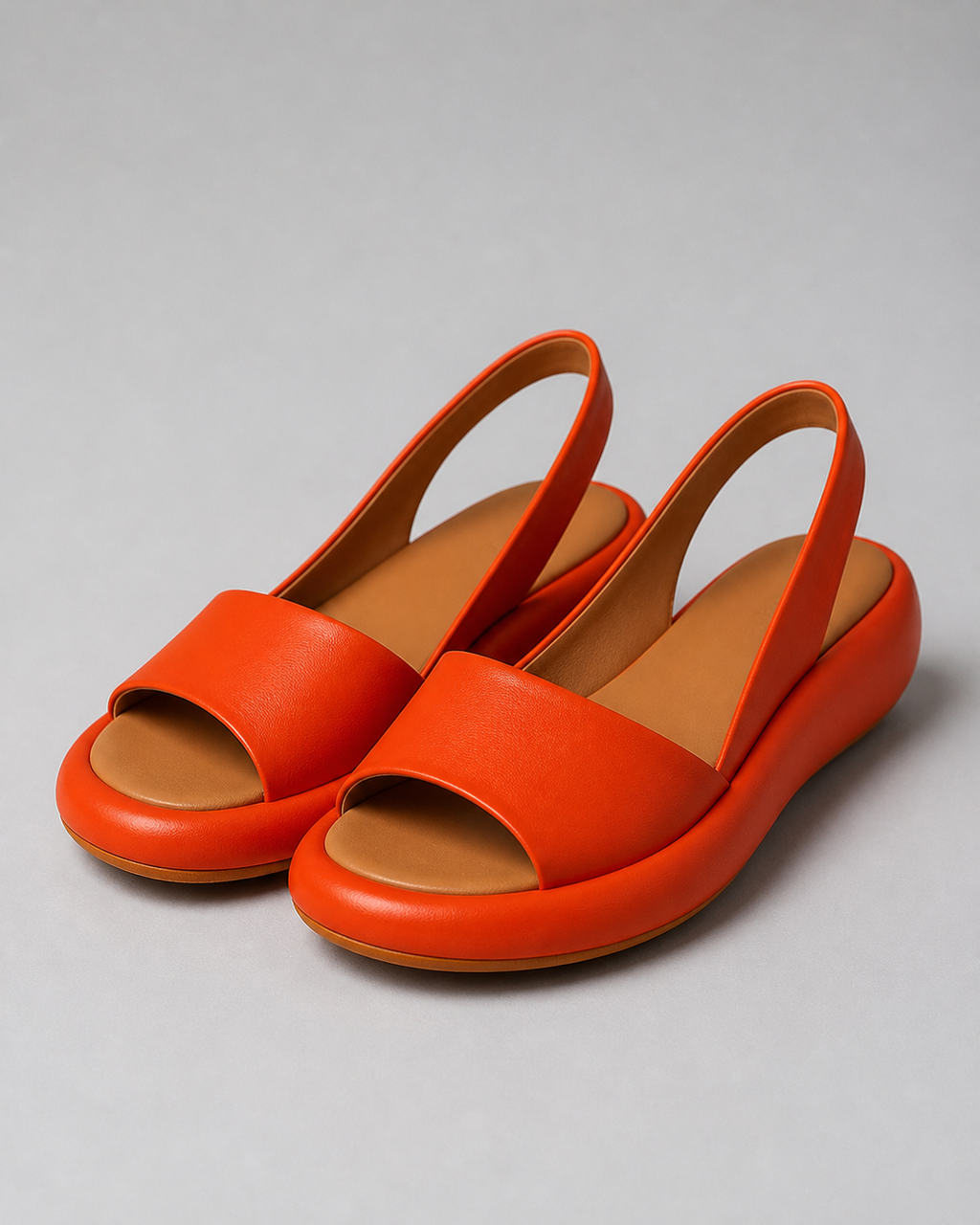 Solea Cushioned Peep-Toe Sandals | Women's Slip-On Comfort Sandals — Orange — hero
