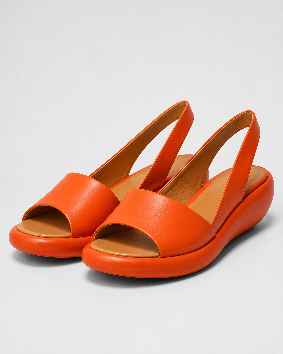 Bondi Peep-Toe Flatform Sandals | Women's Slingback Summer Sandals — Orange — hero