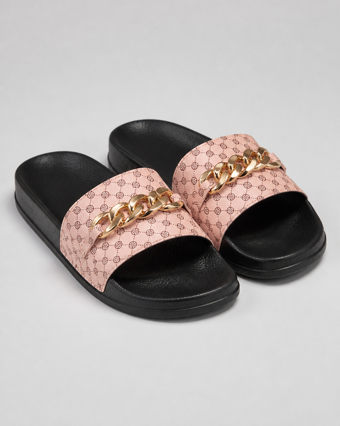 Milano Chain-Detail Sandals | Women's Cushioned Comfort Sandals — Pink — hero