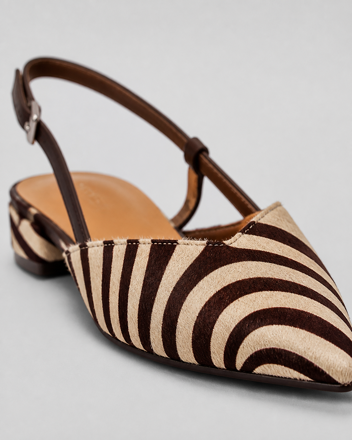 Zebrina Zebra-Print Heeled Sandals | Women's Strappy Summer Sandals — Khaki — macro