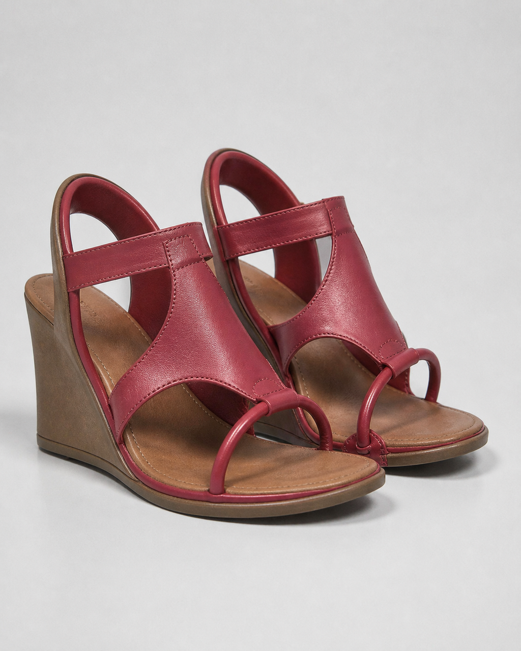 Talia T-Strap Wedge Sandals | Women's High Ankle-Strap Sandals — Pink — hero
