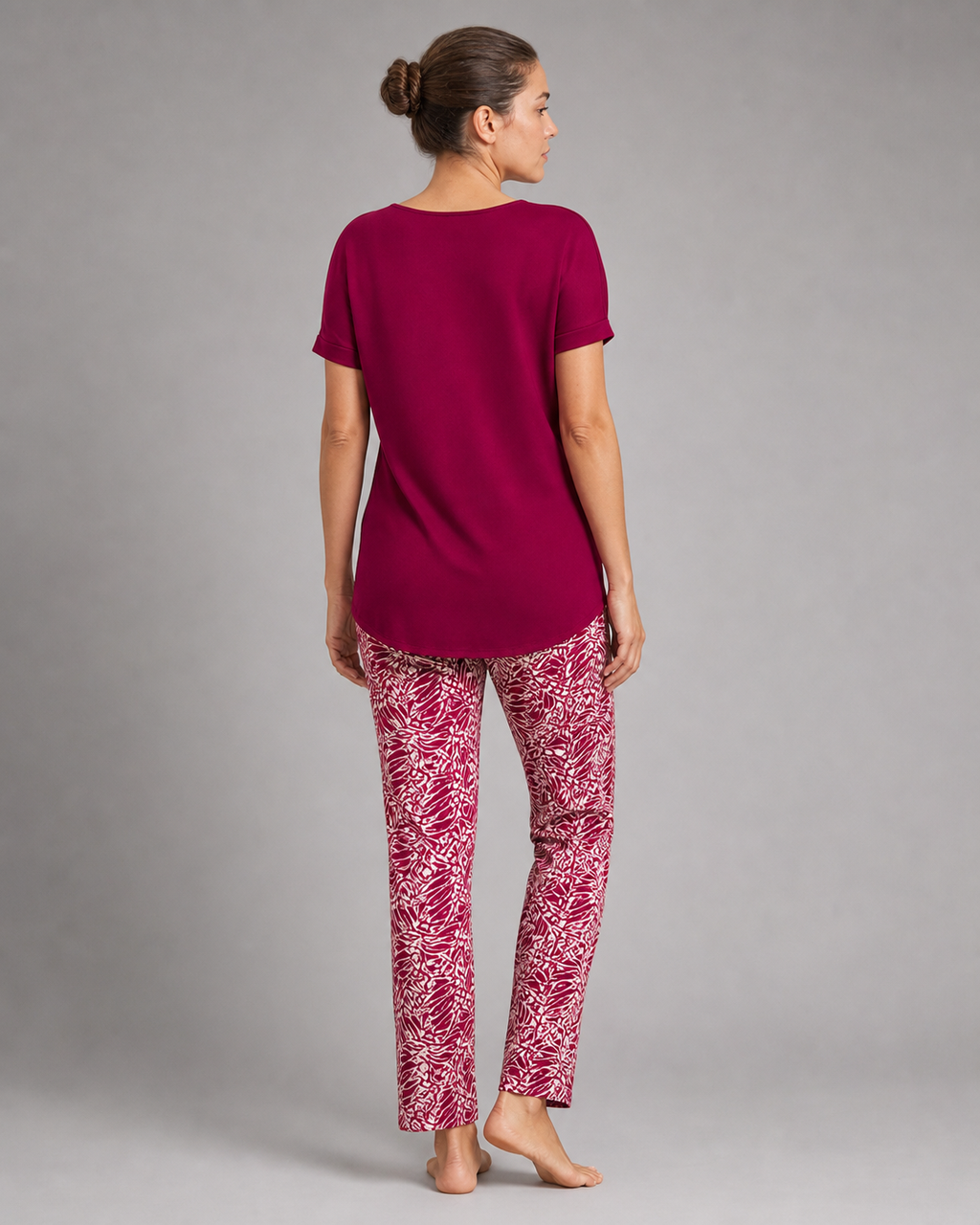 Afton Top & Trouser Set | Women's Relaxed Two-Piece — Red — back
