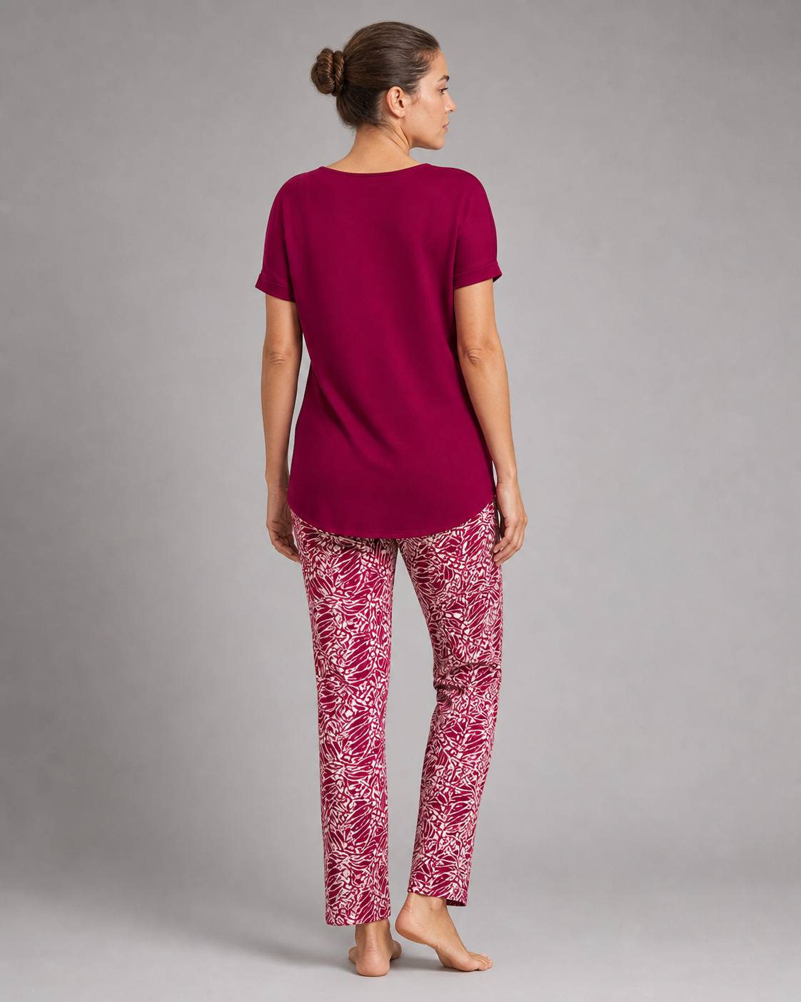 Afton Top & Trouser Set | Women's Relaxed Two-Piece — Red — back
