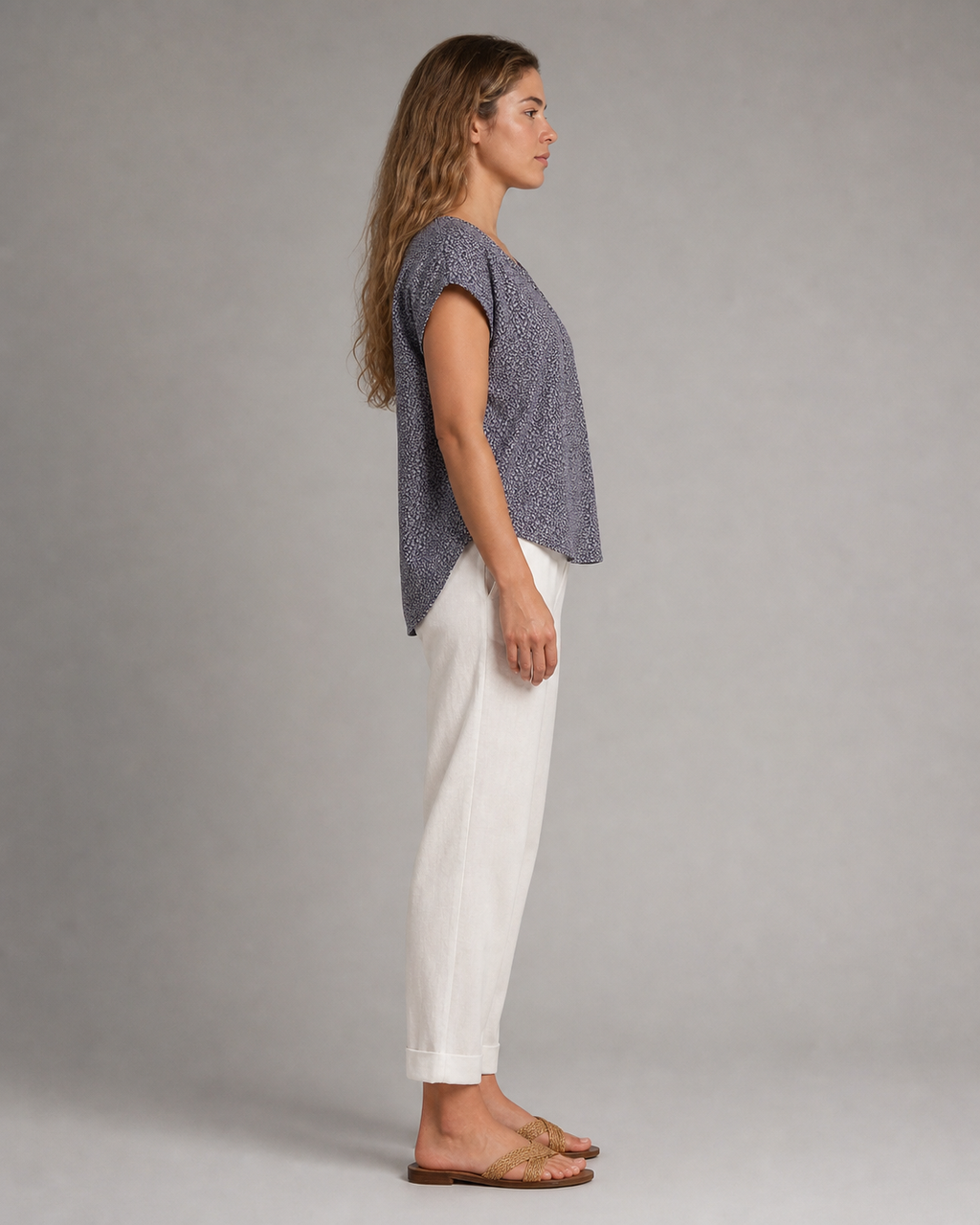 Rita Relaxed Tapered Pants | Women's Lightweight Summer Trousers — White — side