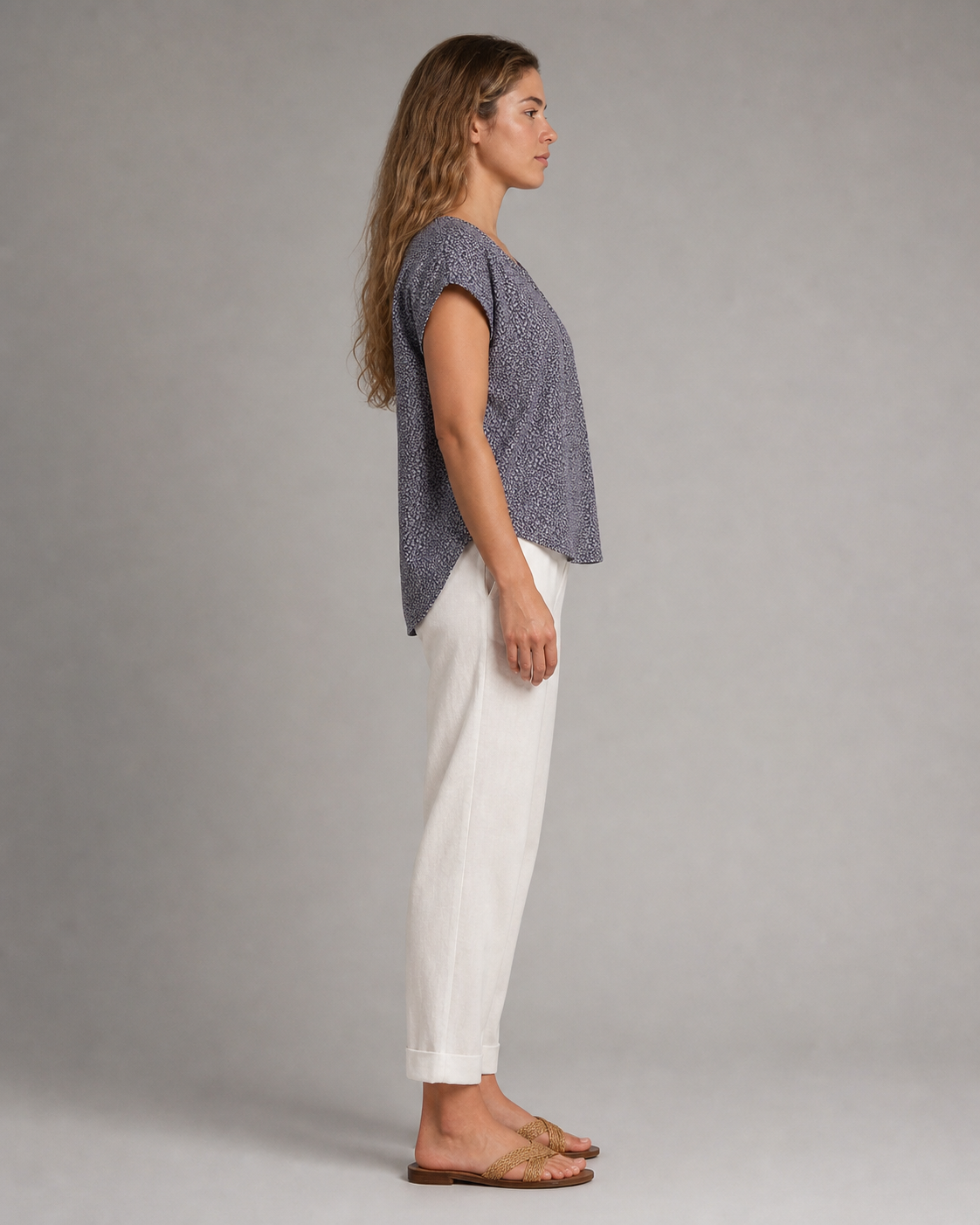 Rita Relaxed Tapered Pants | Women's Lightweight Summer Trousers — White — side