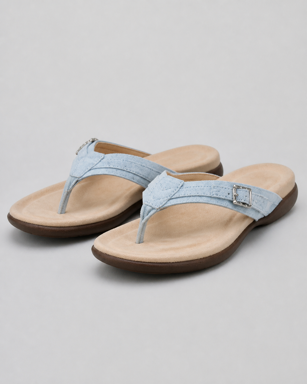 Daryl Cushioned Thong Sandals | Women's Comfort Summer Sandals — Sky Blue — hero