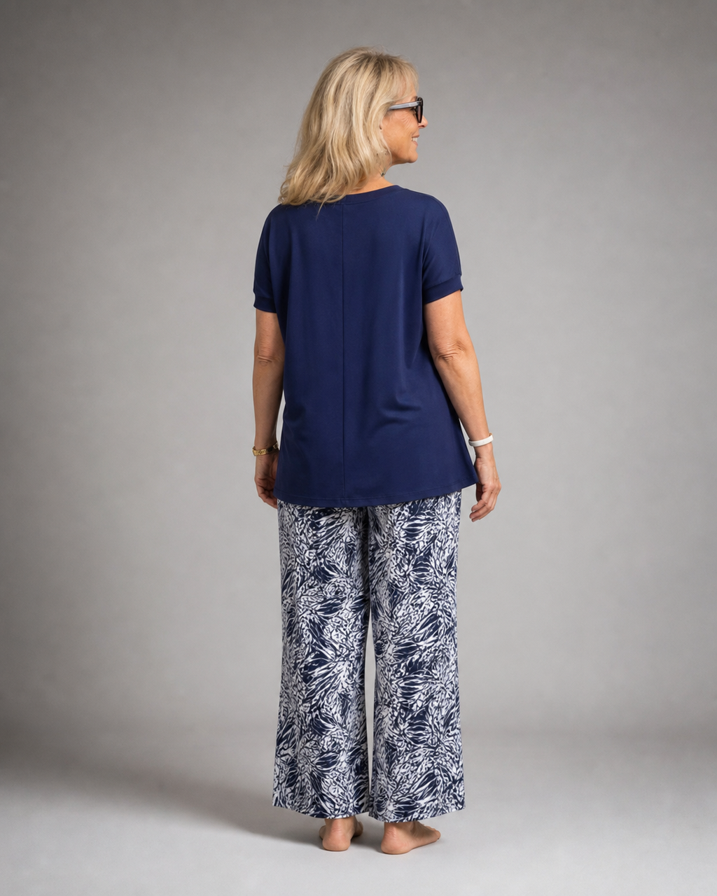 Afton Top & Trouser Set | Women's Relaxed Two-Piece — Purple — back