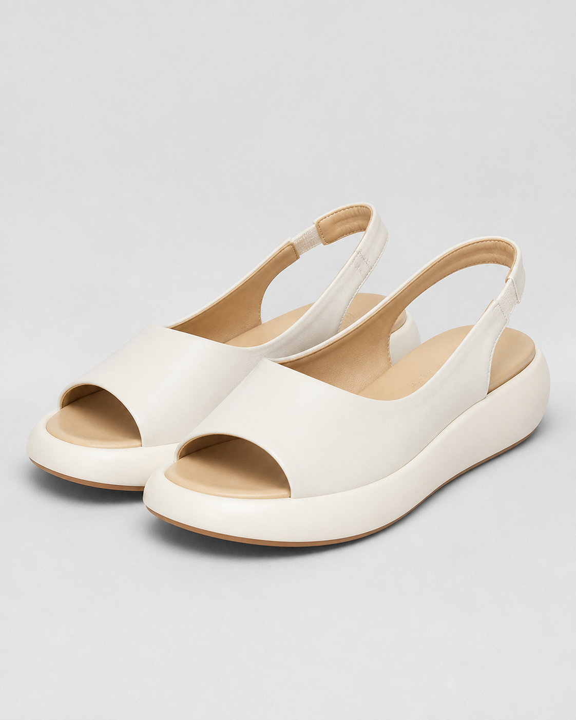 Darla Peep-Toe Slingback Sandals | Women's Flat Summer Sandals — White — hero