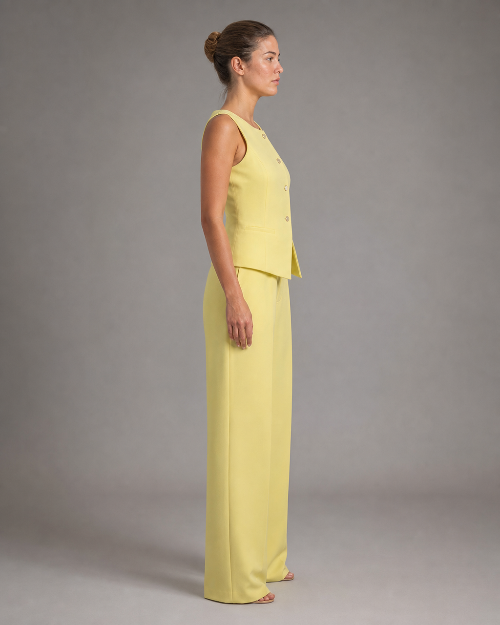 Maribel Co-Ord Set | Women's Two-Piece Trouser Co-Ord — Yellow — side