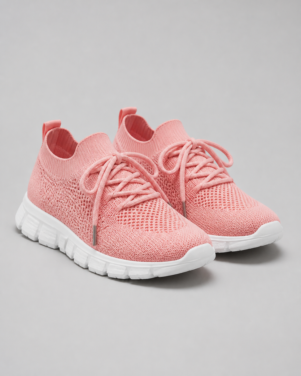 Nova Lightweight Knit Sneakers | Women's Lace-Up Trainers — Pink — hero