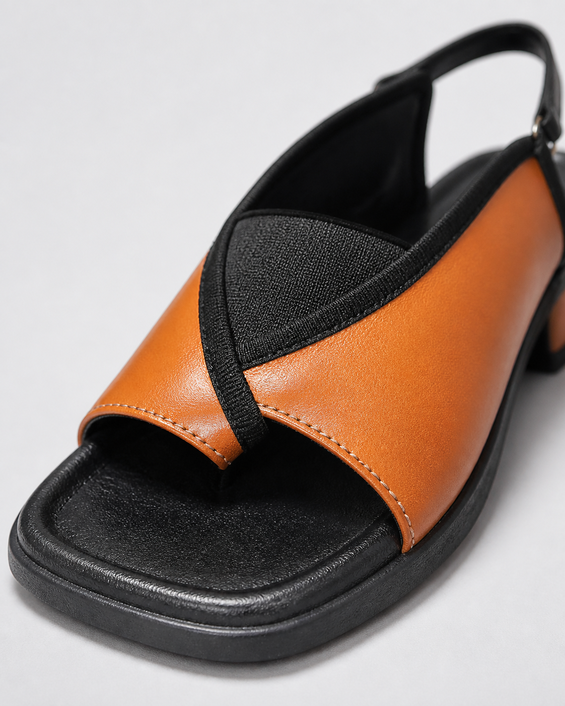 Talia Toe-Loop Slingback Sandals | Women's Flat Summer Sandals — Orange — macro