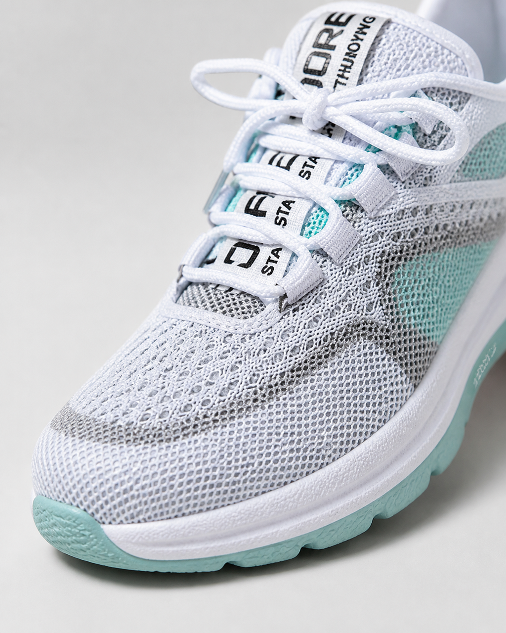 Koda Chunky-Sole Mesh Trainers | Women's Colour-Block Sneakers — Turquoise — macro