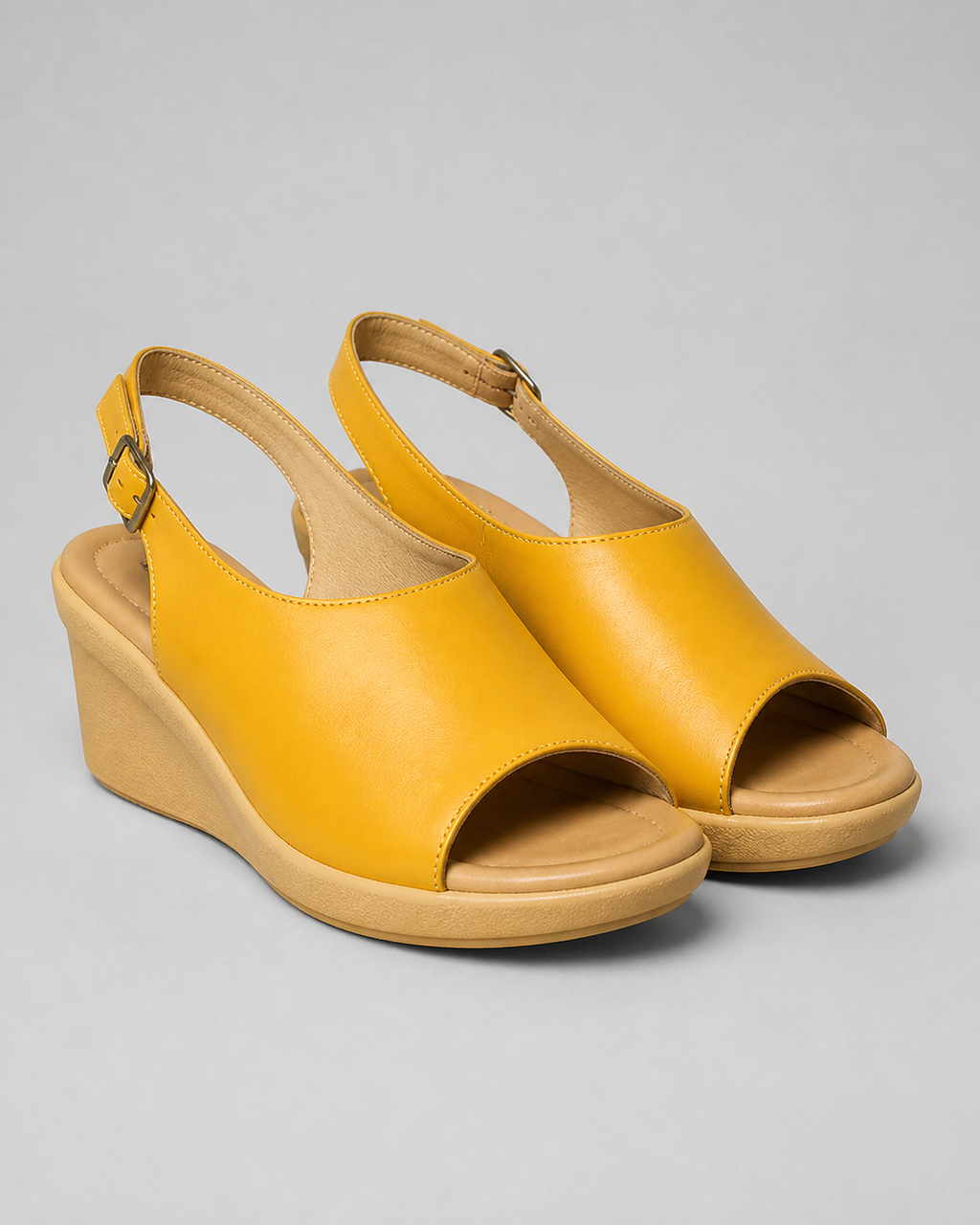 Darla Peep-Toe Slingback Sandals | Women's Flat Summer Sandals — Yellow — hero