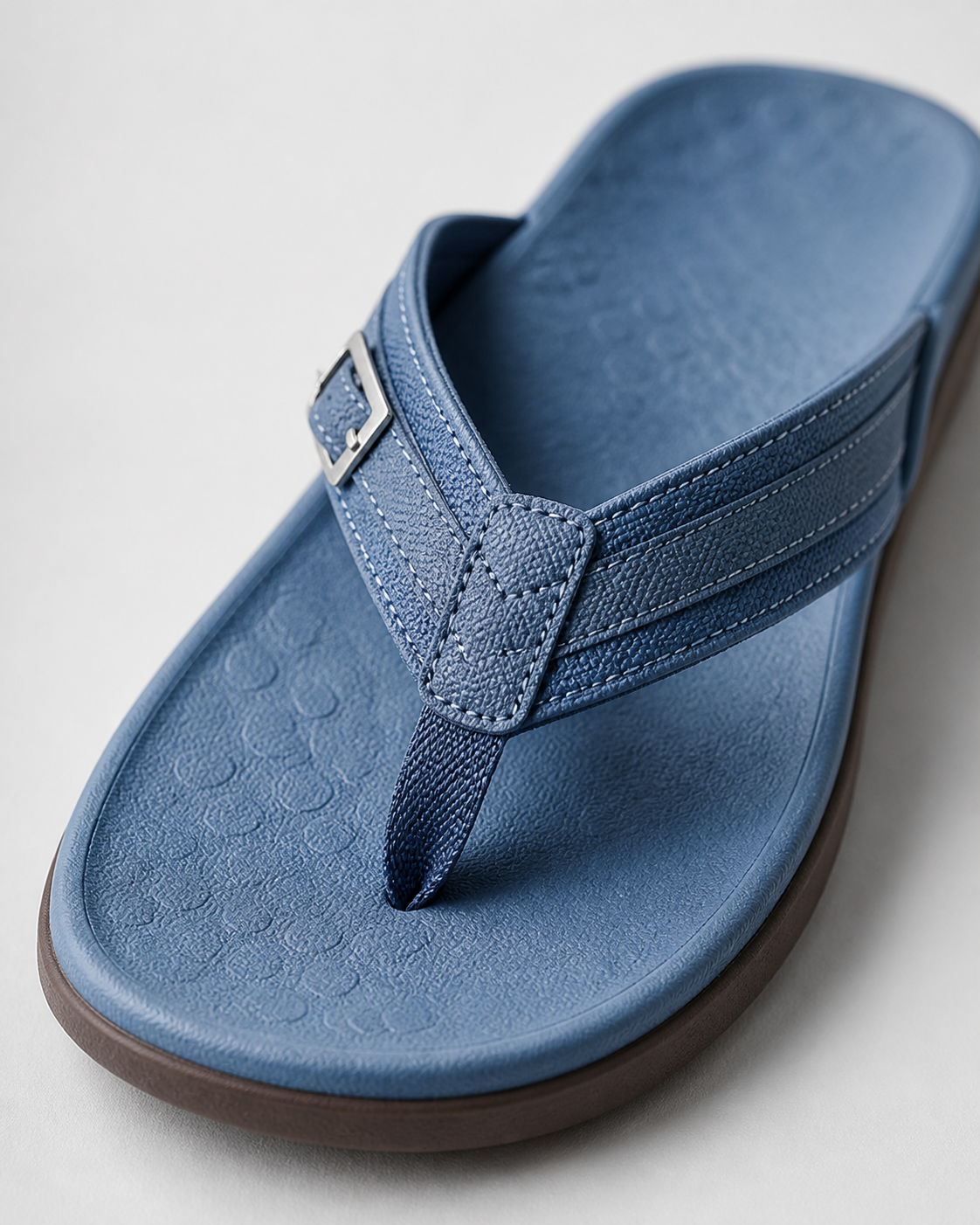 Daryl Cushioned Thong Sandals | Women's Comfort Summer Sandals — Dark Blue — macro
