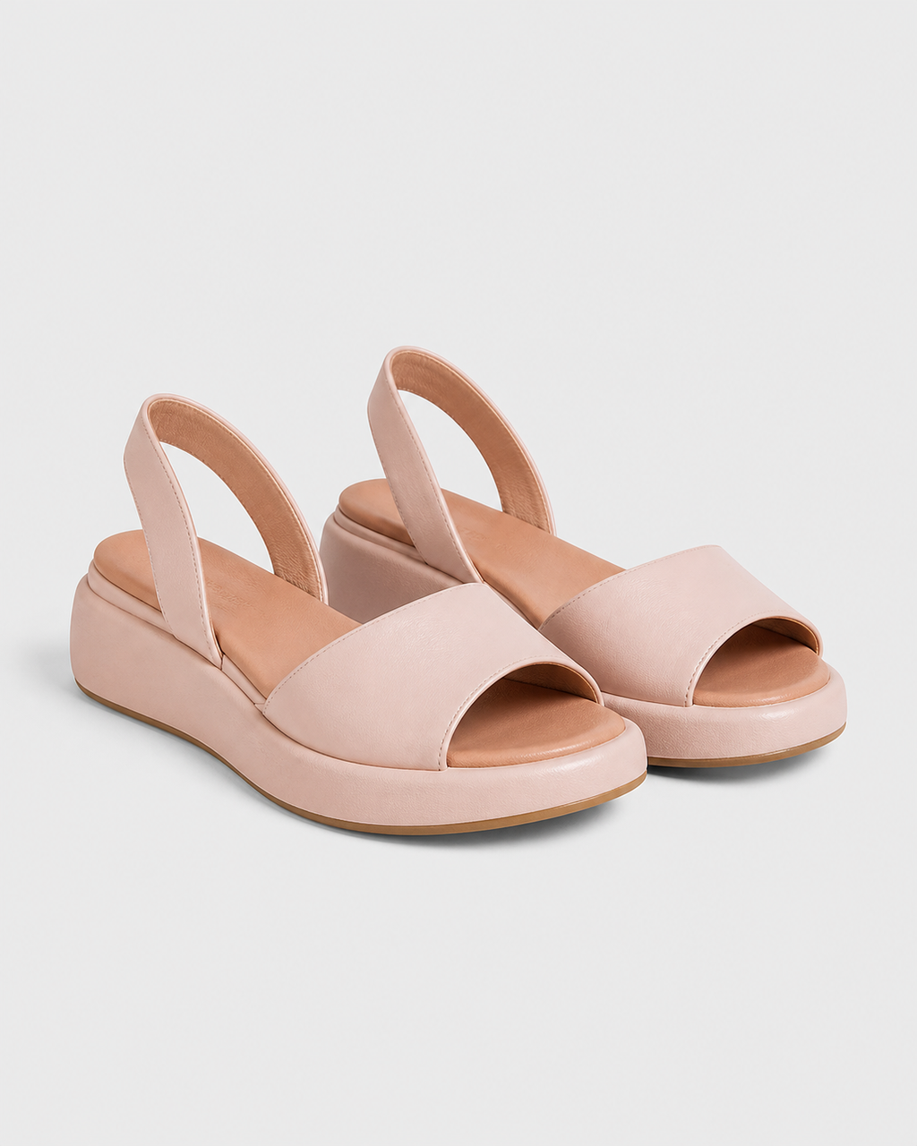 Bondi Peep-Toe Flatform Sandals | Women's Slingback Summer Sandals — Pink — hero
