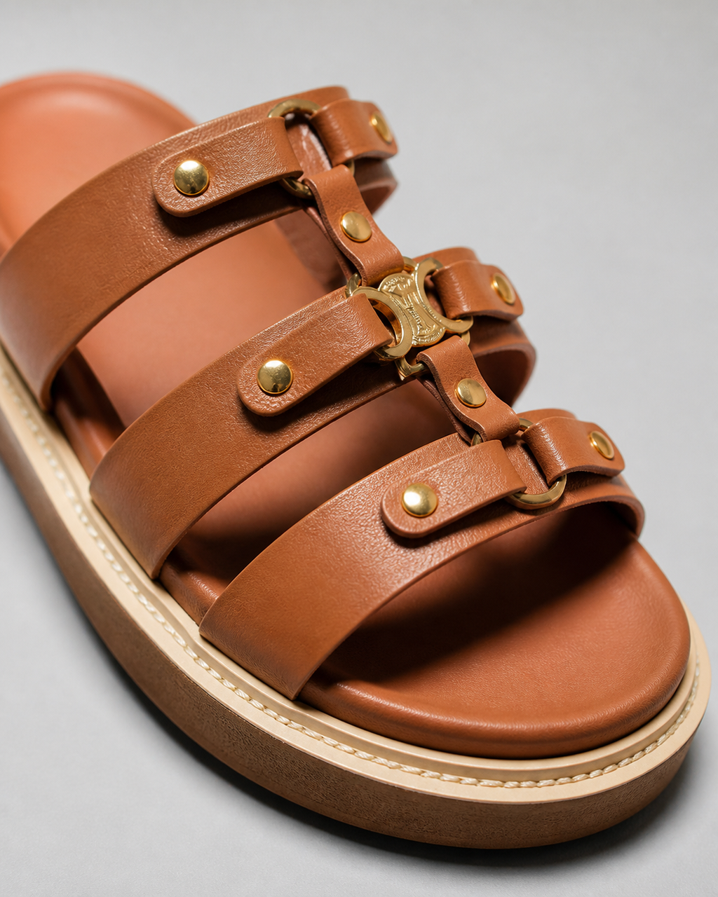 Roma Studded Trail Sandals | Women's Sport Comfort Sandals — Camel — macro