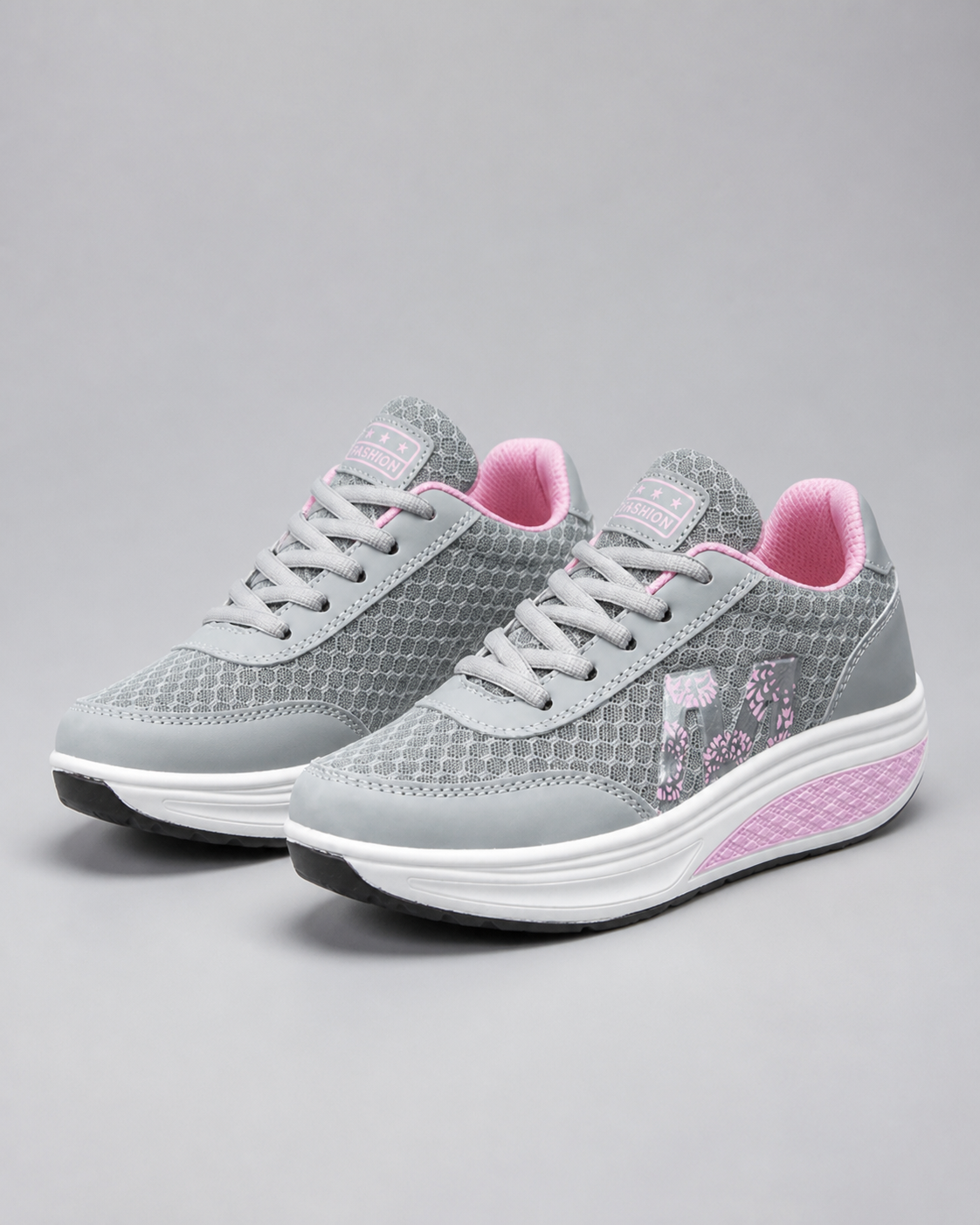 Skyler Platform Walking Sneakers | Women's Cushioned Trainers — Gray — hero