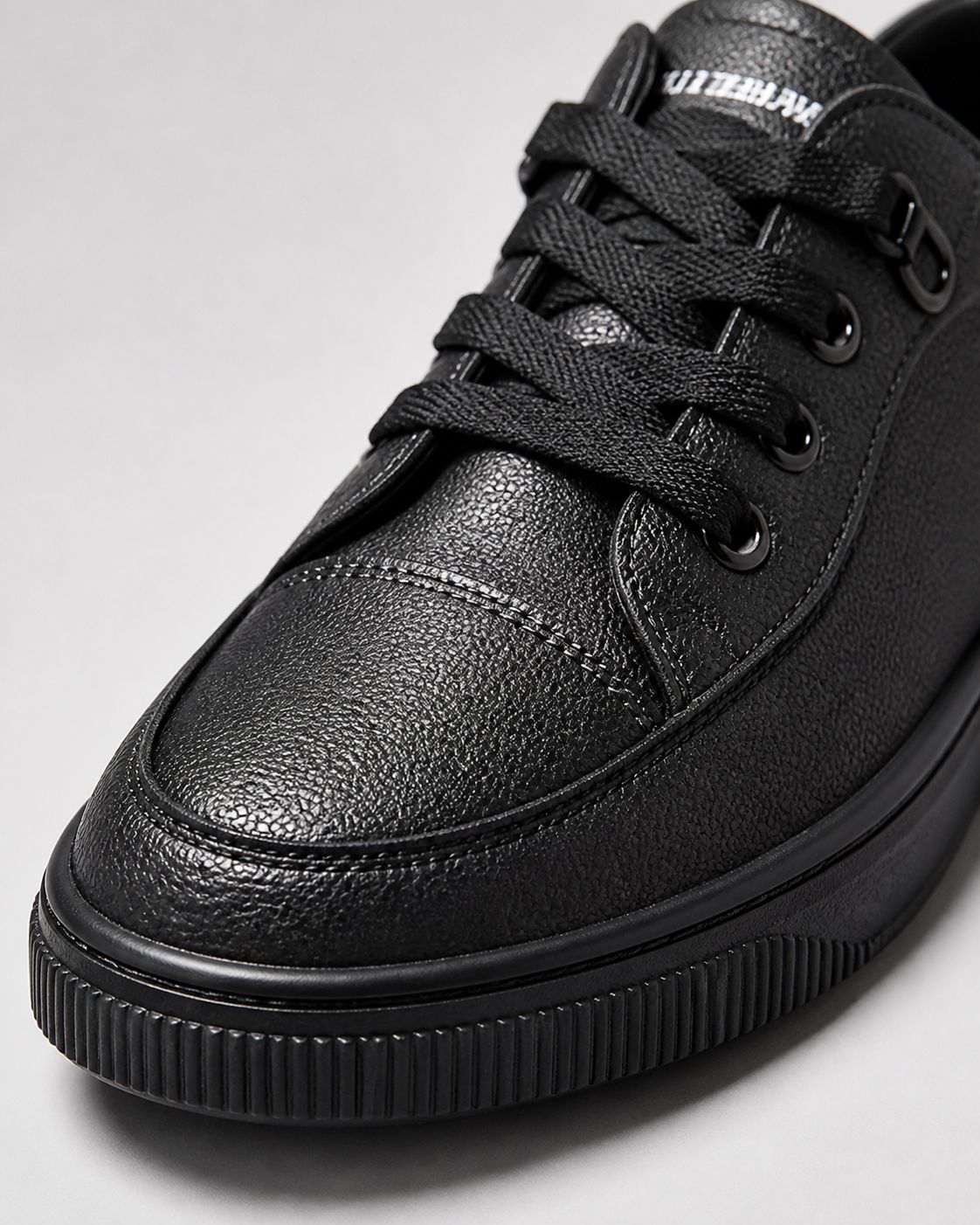 Penny Low-Profile Canvas Sneakers | Women's Lace-Up Flat Trainers — Black — macro