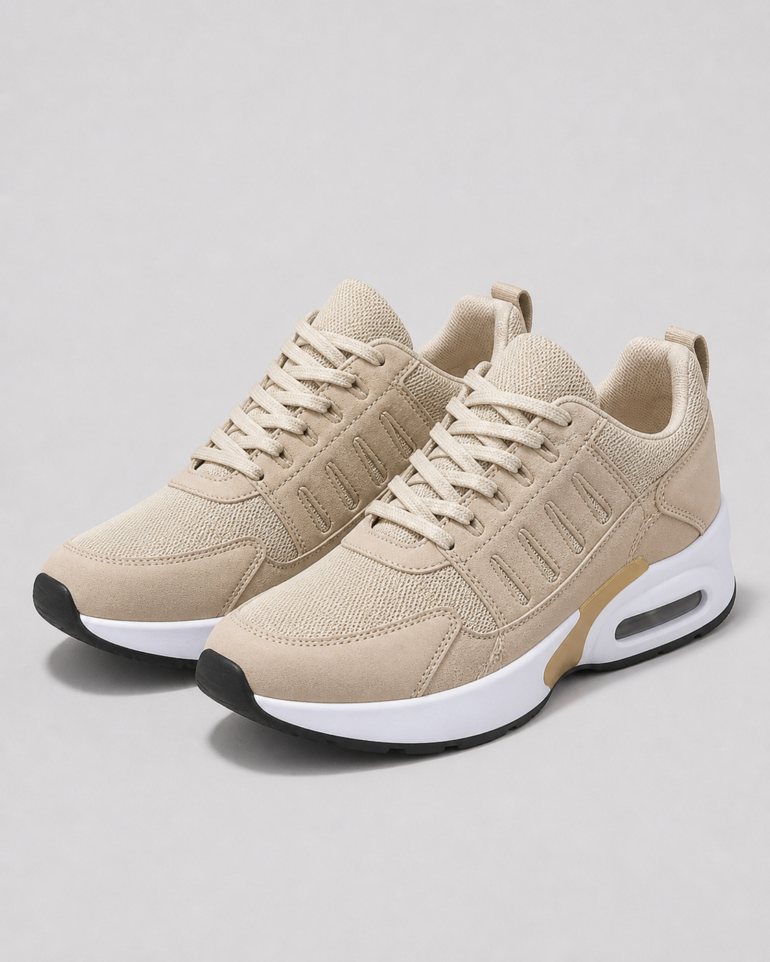 Thea Air-Cushion Platform Sneakers | Women's Running Trainers — Beige — hero