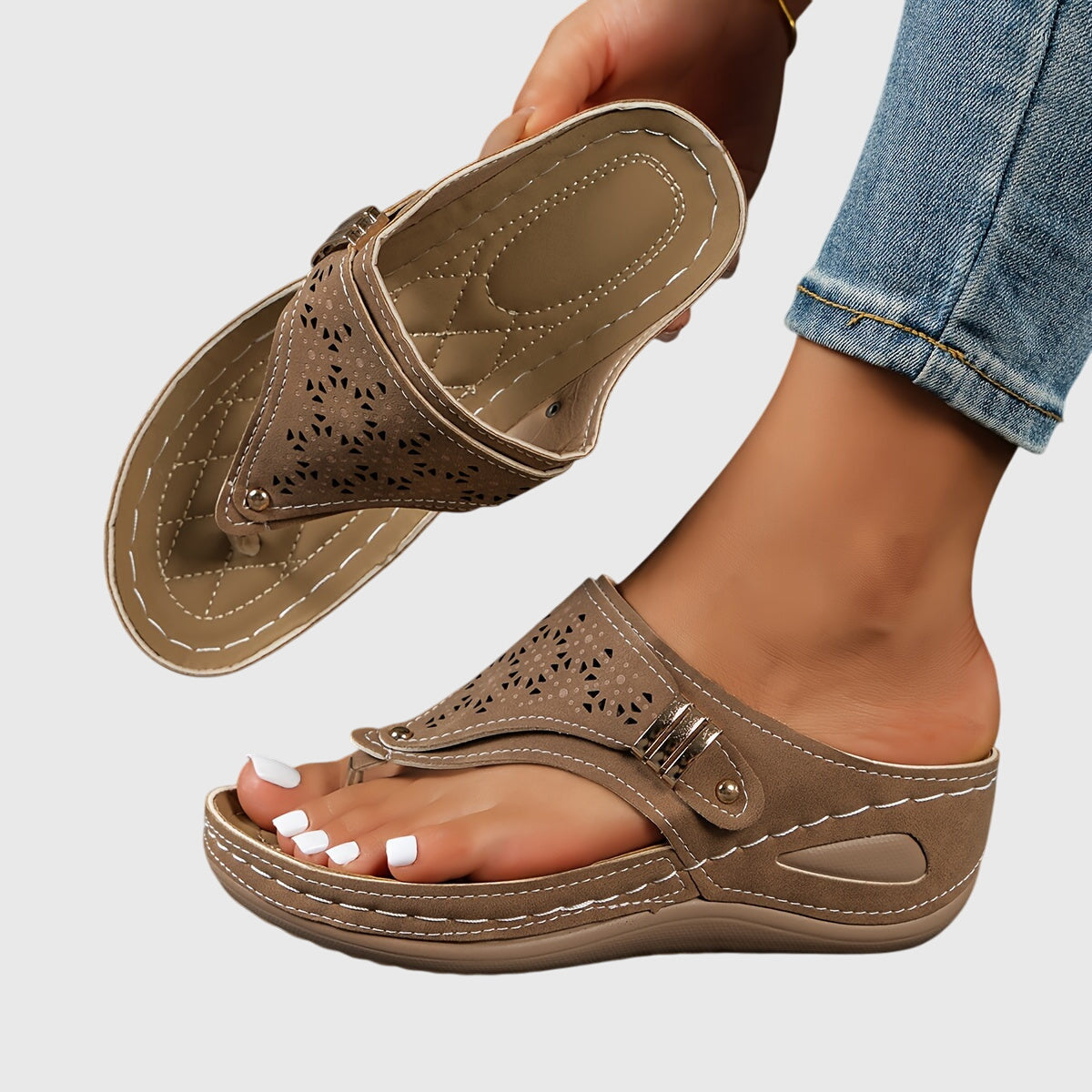Xaria Beaded Wedge Sandals | Women's Toe-Post Platform Sandals