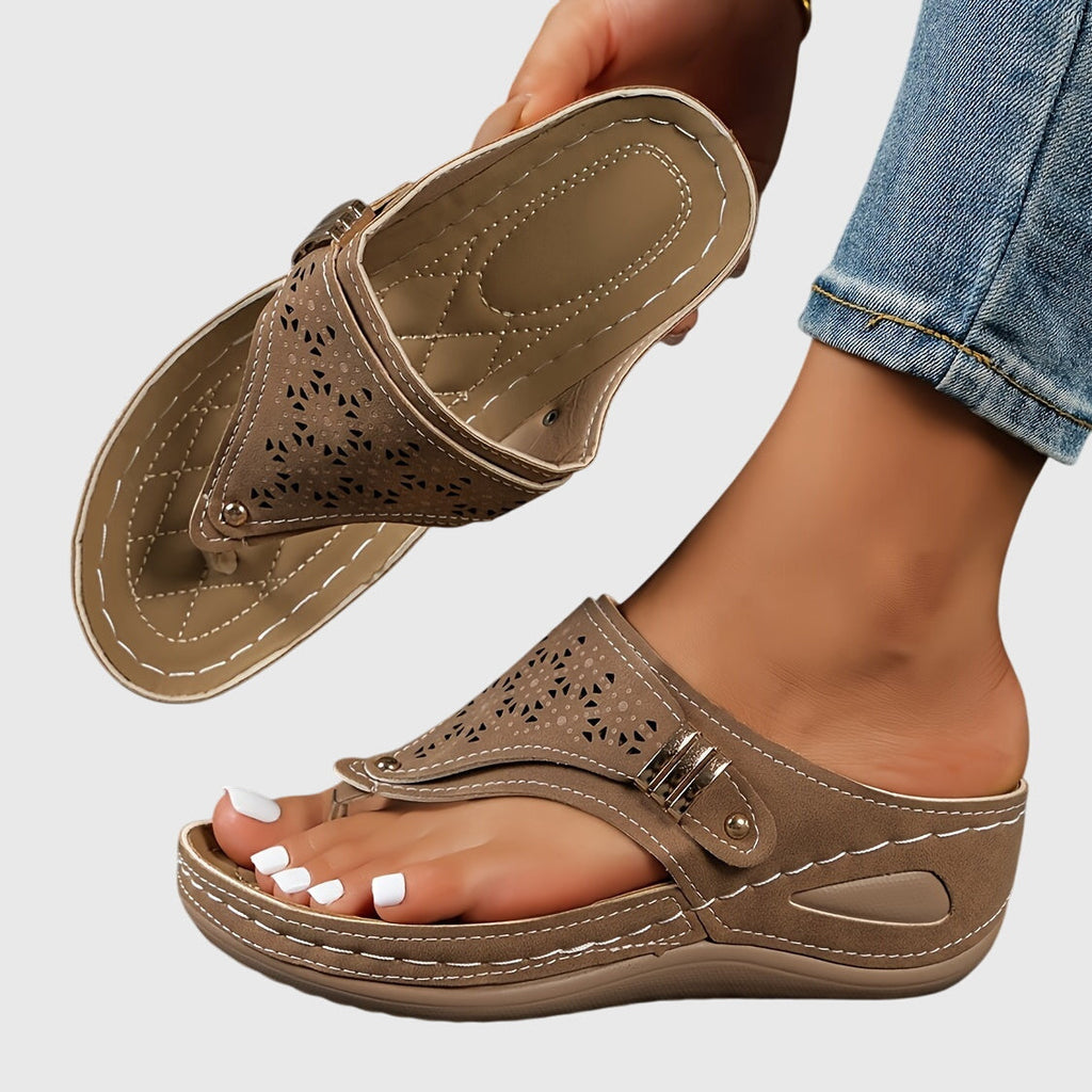 Xaria Beaded Wedge Sandals | Women's Toe-Post Platform Sandals