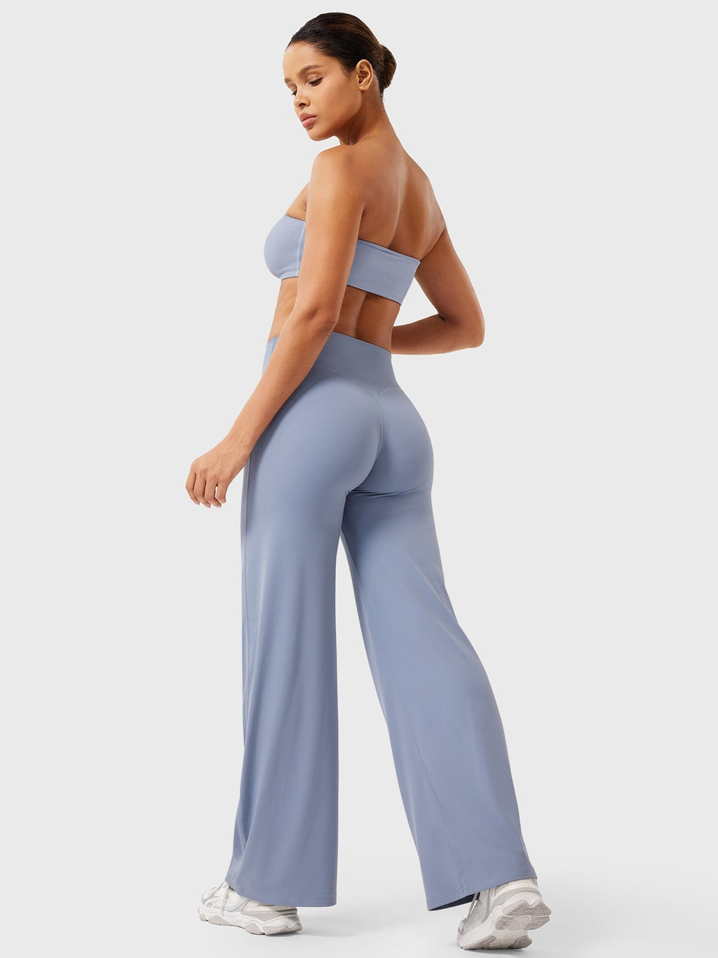 Mae high-rise seamed wide-leg flared pants