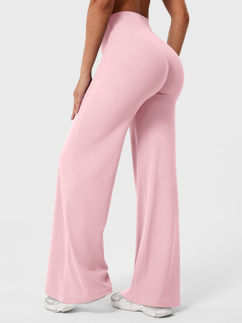Mae high-rise seamed wide-leg flared pants