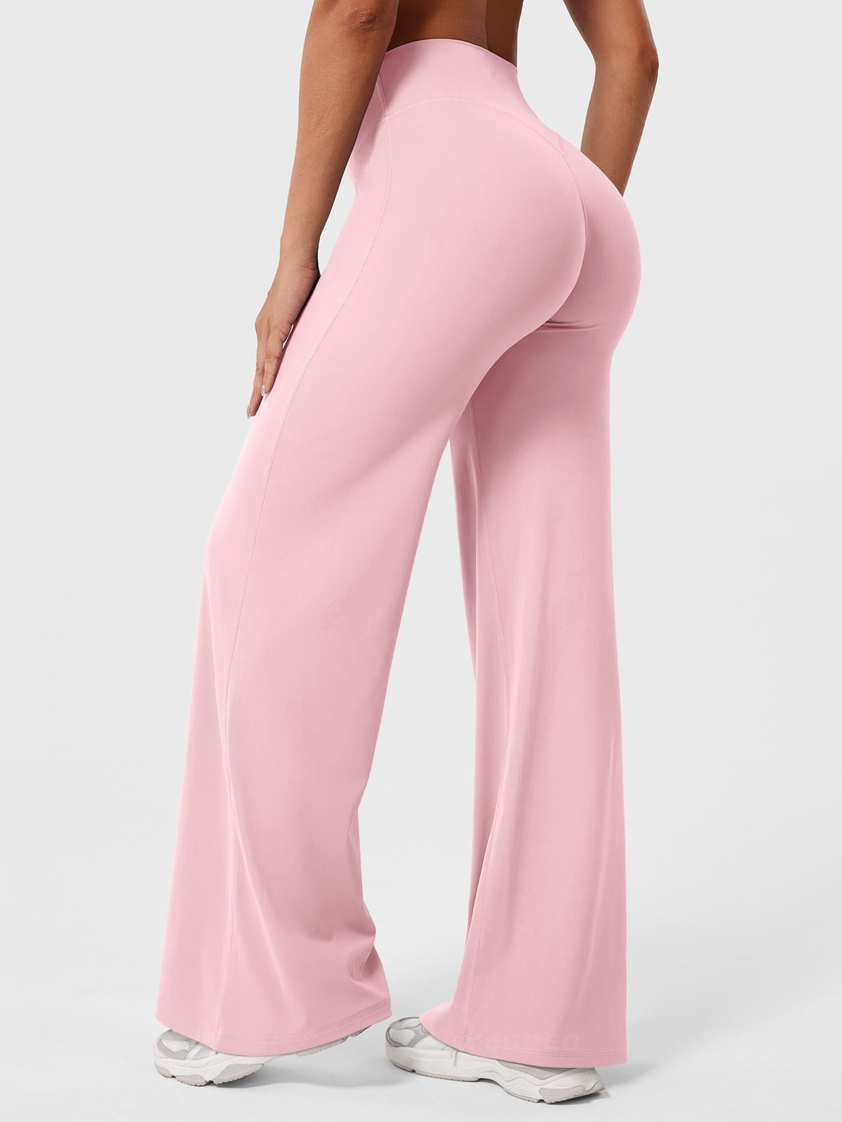 Mae high-rise seamed wide-leg flared pants