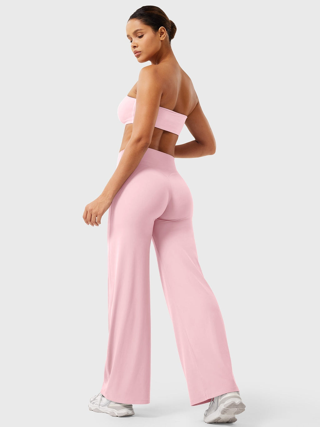 Mae high-rise seamed wide-leg flared pants