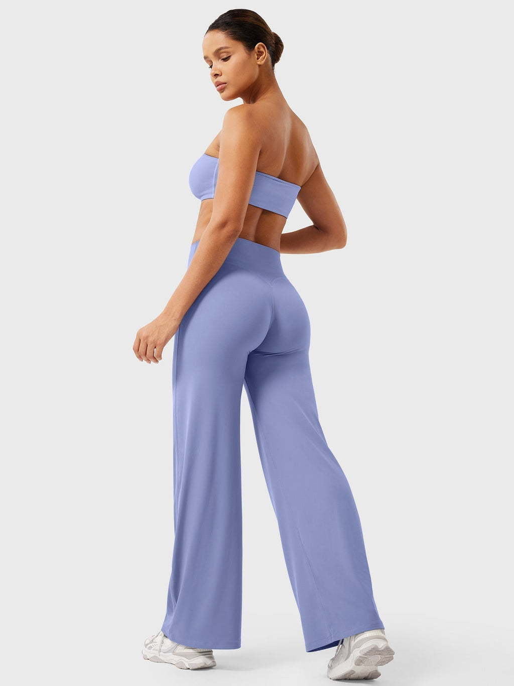 Mae high-rise seamed wide-leg flared pants